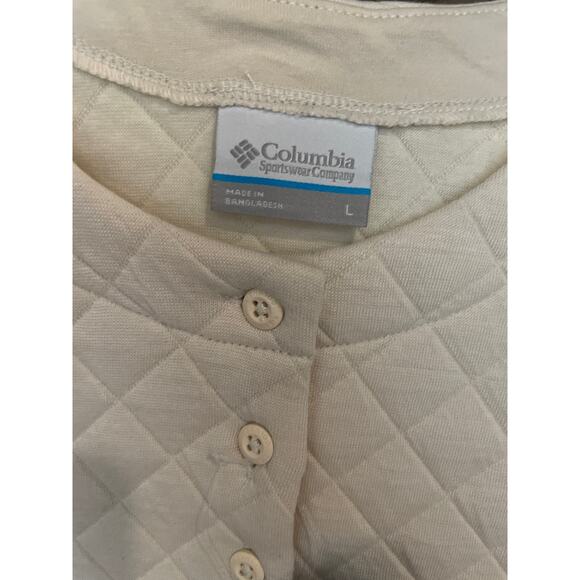 Columbia Women's Hart Mountain Quilted Crewneck Top - Chalk large $90 - Picture 8 of 8